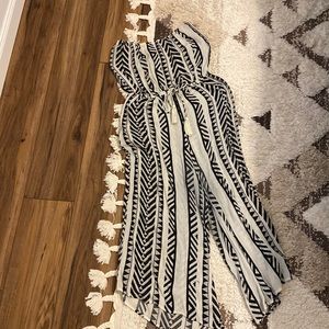 VICI Written in the Sand Strapless Pocketed Jumpsuit